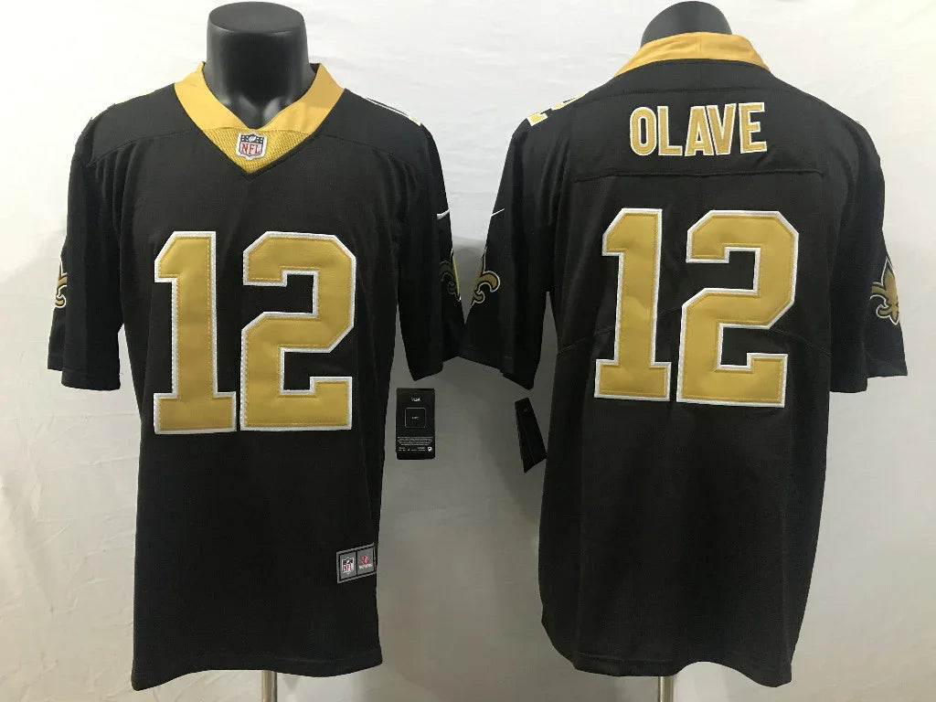 Saints 25/26 Olave #12 Black/Gold Game NFL Jersey