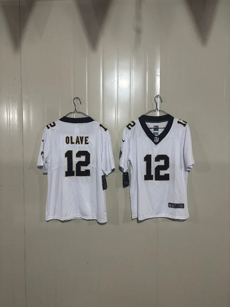 Saints 25/26 Olave #12 White/Black Game Kids Jersey