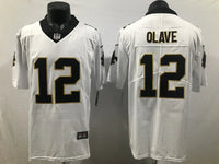 Saints 25/26 Olave #12 White/Black Game NFL Jersey