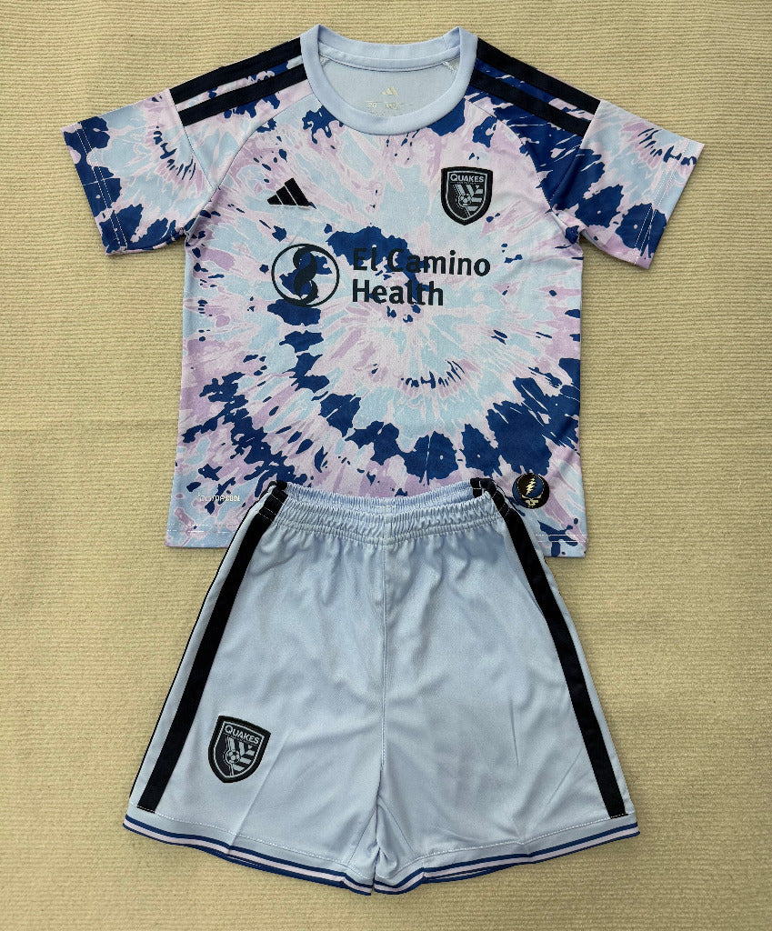 San Jose Earthquake 26/27 Blue/Black Away Kids Jersey Set