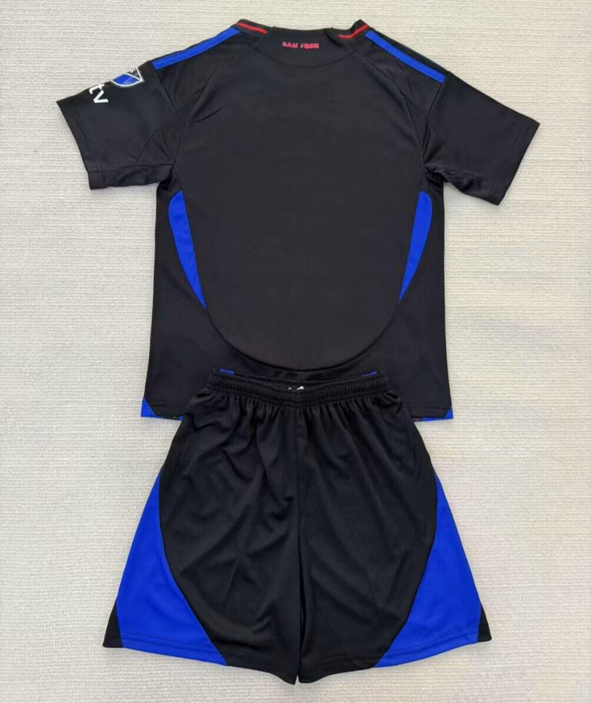 San Jose Earthquakes 25/26 Blue/Black Away Kids Jersey Set