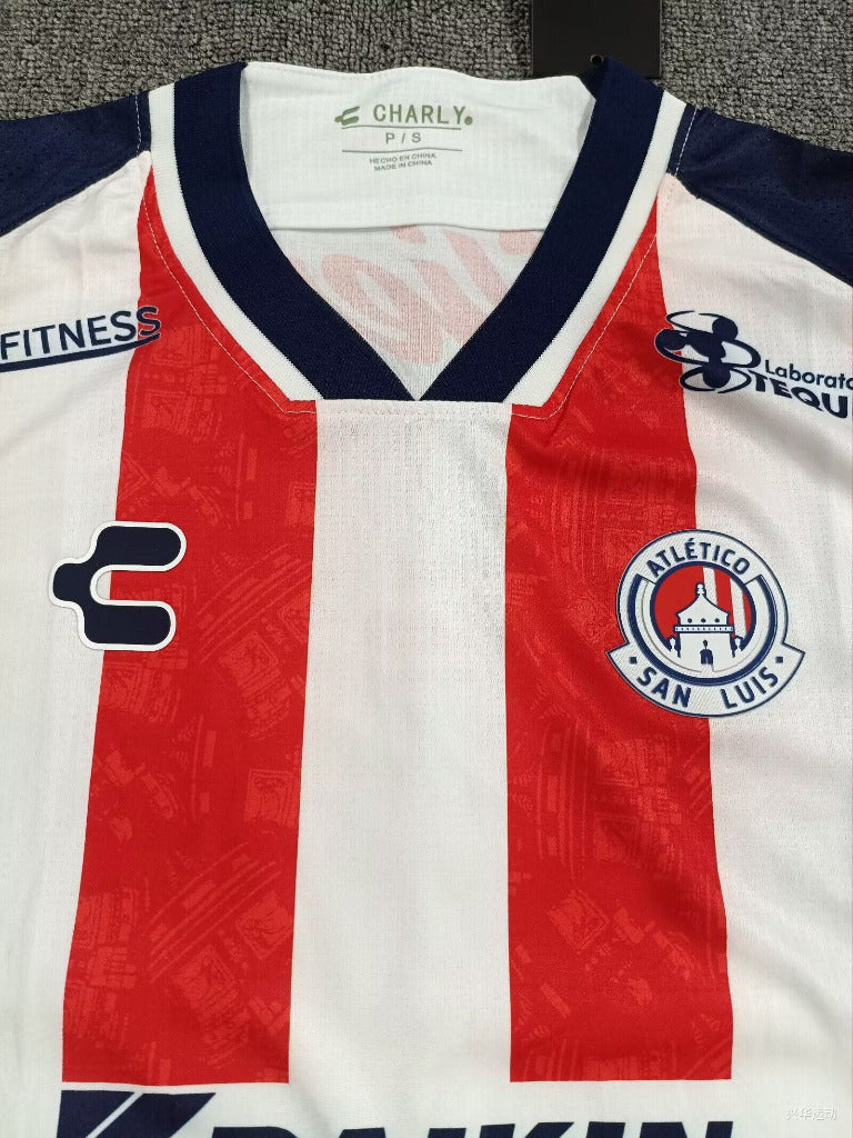 San luis 26/27 Red and White Vertical Stripes Home Jersey