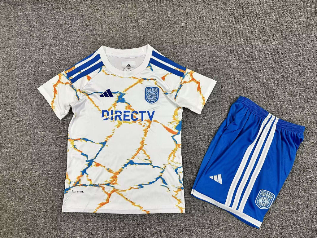 Santiago 26/27 White/Blue Away Kids Jersey Set
