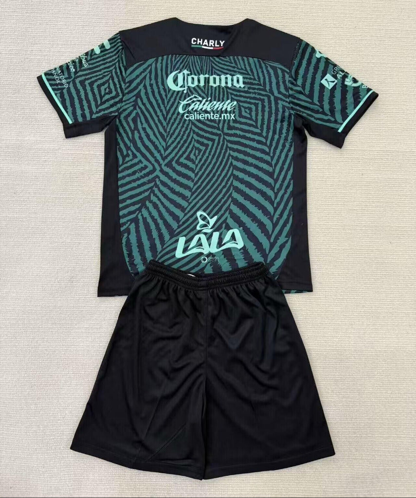 Santos Laguna 25/26 Green/Black Away Kids Jersey Set