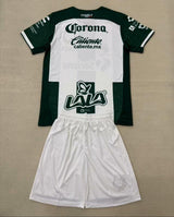 Santos Laguna 25/26 Green/White Stripe Home Kids Jersey Set