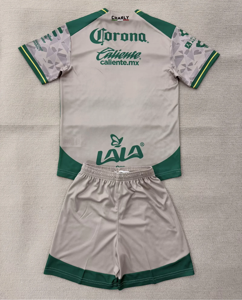 Santos Laguna 25/26 Sand/Green Away Kids Jersey Set