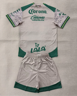 Santos Laguna 25/26 Sand/Green Away Kids Jersey Set