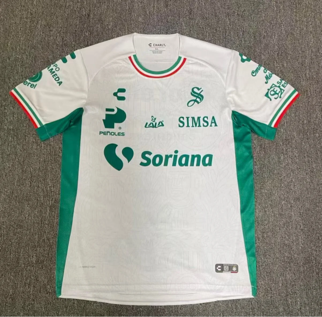 Santos Laguna 25/26 White/Green/Red Third Jersey