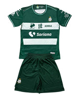Santos Laguna 26/27 Green/White Horizontal Stripe Home Kids Jersey Set