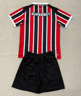 Sao Paulo 26/27 Red/Black/White Stripes Away Kids Jersey Set
