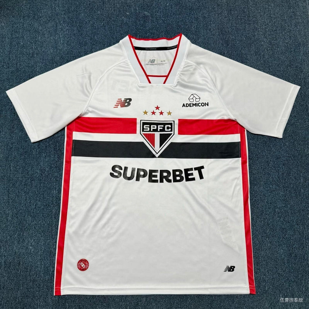 Sao Paulo 26/27 White/Red/Black Home Jersey