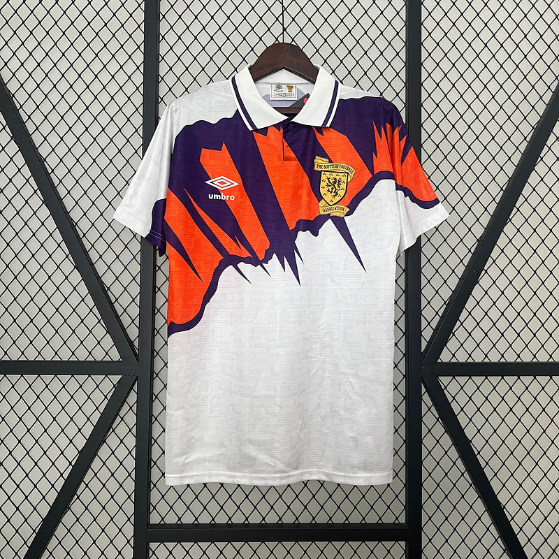 Scotland 1991 Vintage Retro White/Orange Away Jersey
