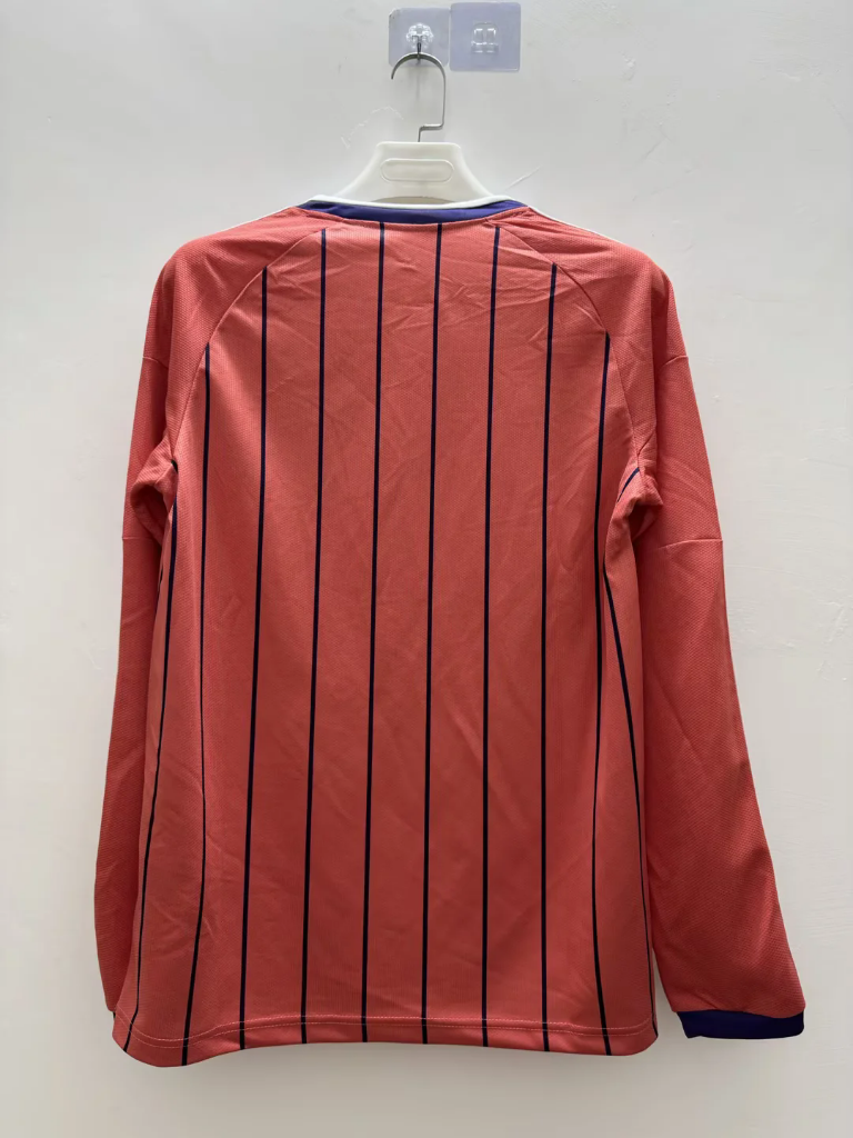 Scotland 2026 Red/Navy Stripes Away Long Sleeve Jersey