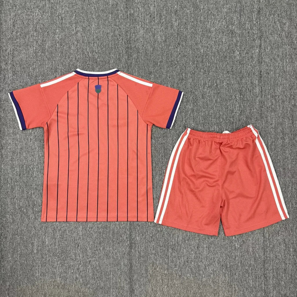 Scotland 2026 World Cup Orange/Blue/White 2 Stripes Away Kids Jersey Set