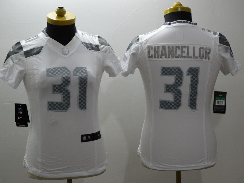 Seahawks 2021/22 Chancellor #31 White/Gray Women NFL Jersey