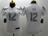 Seahawks 2021/22 Fan #12 White/Gray Women NFL Jersey