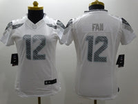 Seahawks 2021/22 Fan #12 White/Gray Women NFL Jersey
