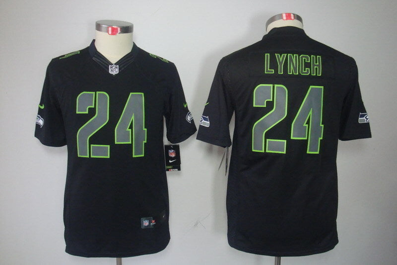 Seahawks 2021/22 Lynch #24 Black/Green Women NFL Jersey