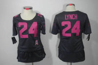 Seahawks 2021/22 Lynch #24 Black/Pink Women NFL Jersey