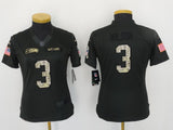 Seahawks 2021/22 Wilson #3 Black/Camo Print Women NFL Jersey