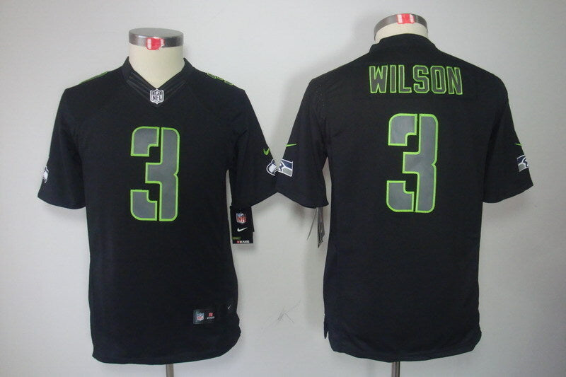 Seahawks 2021/22 Wilson #3 Black/Green Women NFL Jersey