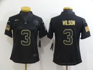 Seahawks 2021/22 Wilson #3 Black/Yellow Women NFL Jersey