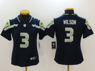Seahawks 2021/22 Wilson #3 Blue/Green Women NFL Jersey