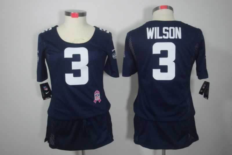 Seahawks 2021/22 Wilson #3 Blue/White Women NFL Jersey