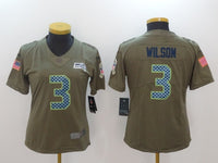 Seahawks 2021/22 Wilson #3 Khaki Women NFL Jersey