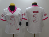 Seahawks 2021/22 Wilson #3 White/Pink Women NFL Jersey