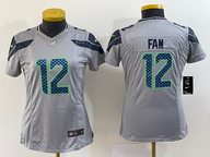 Seahawks 2022/23 Fan #12 Wolf Gray/Blue Women NFL Jersey