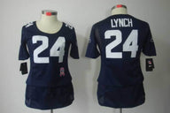 Seahawks 2022/23 Lynch #24 Navy/White Women NFL Jersey