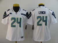 Seahawks 2022/23 Lynch #24 White/Navy Women NFL Jersey