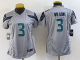 Seahawks 2022/23 Wilson #3 Wolf Gray/Blue Women NFL Jersey
