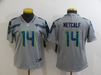 Seahawks 23/24 Metcalf #14 Wolf Gray/Green Women NFL Jersey