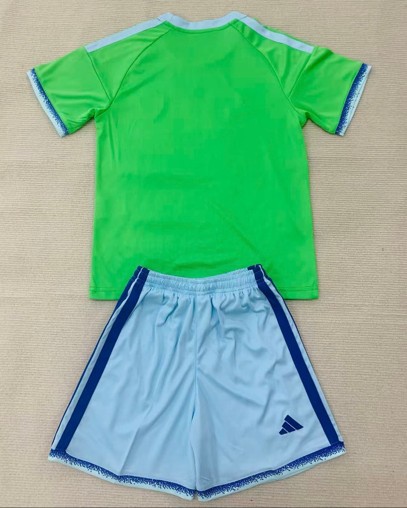 Seattle 26/27 Green/Blue Home Kids Jersey Set