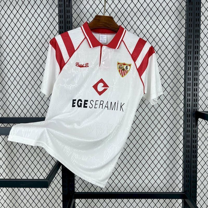 Sevilla 1992/93 Vintage Retro White/Red Home Jersey
