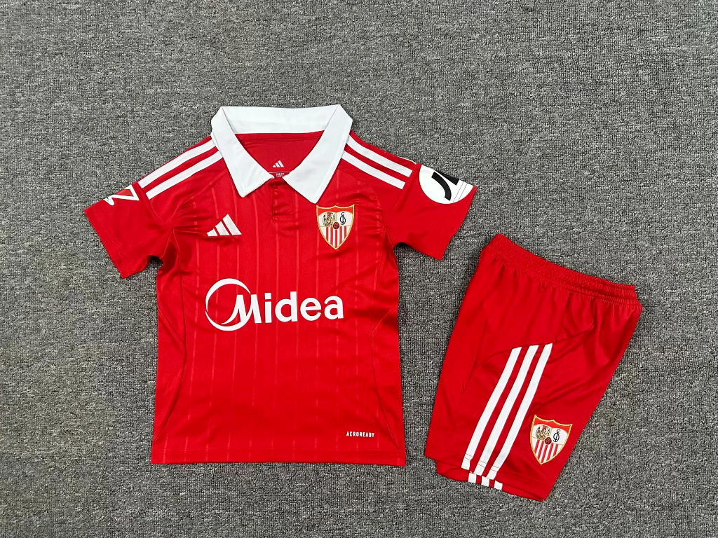 Sevilla 25/26 Red Away Kids Jersey Set