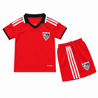 Sevilla 26/27 Red/White 3 Stripes Away Kids Jersey Set