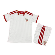 Sevilla 26/27 White/Red 3 Stripes Home Kids Jersey Set