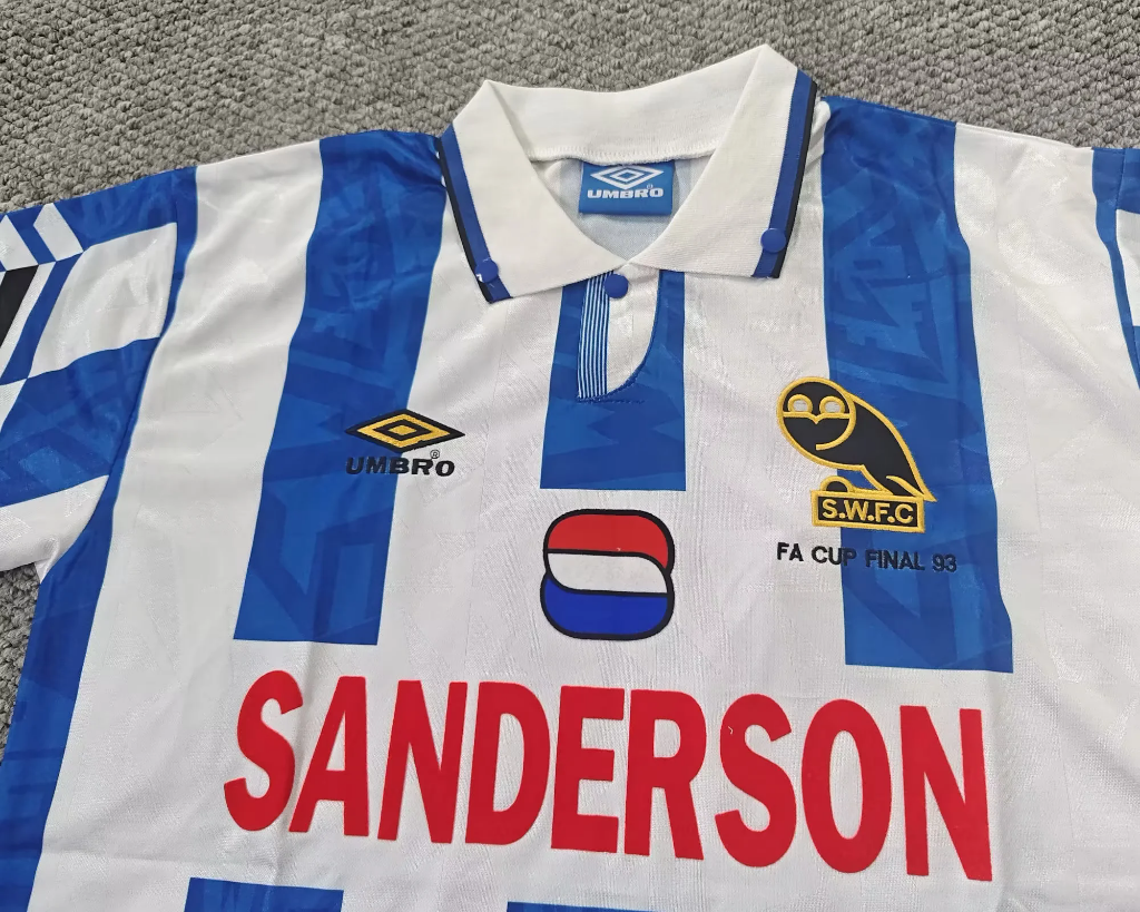 Sheffield Wednesday 1992/93 Vintage Retro Blue/White Stripe Home Jersey