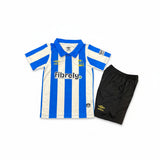 Sheffield Wednesday 26/27 White/Blue Vertical Stripes Home Kids Jersey Set