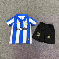 Sheffield Wednesday 26/27 White/Blue Vertical Stripes Home Kids Jersey Set