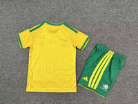 South Africa 2026 Yellow/Green 3 Stripes Home Kids Jersey Set