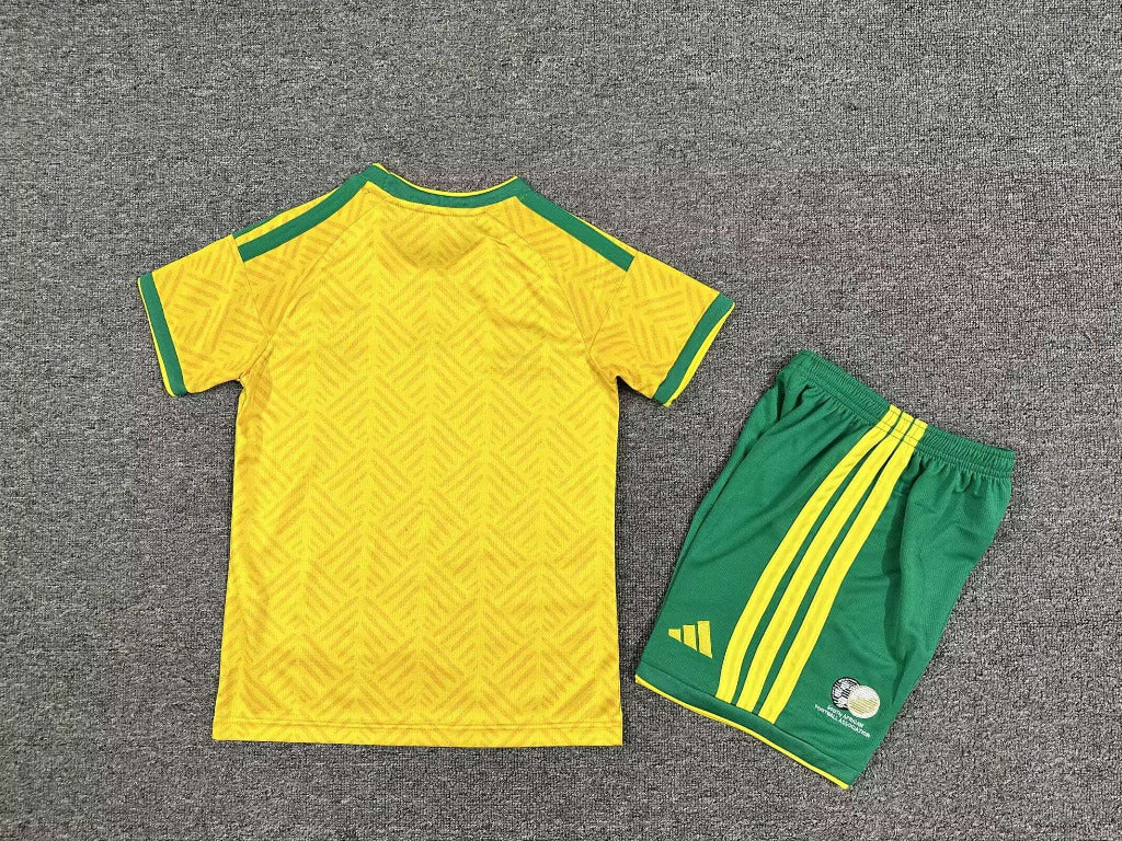 South Africa 2026 Yellow/Green 3 Stripes Home Kids Jersey Set