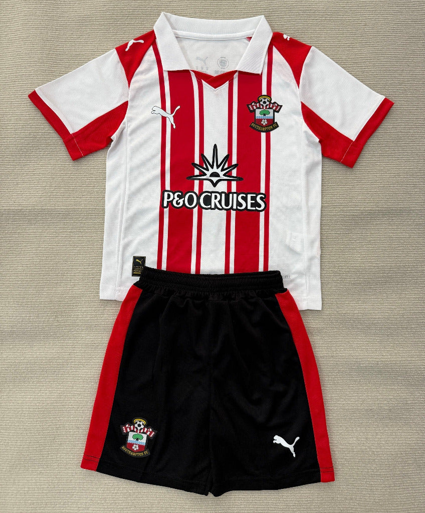 Southampton 25/26 Red/White Home Kids Jersey Set