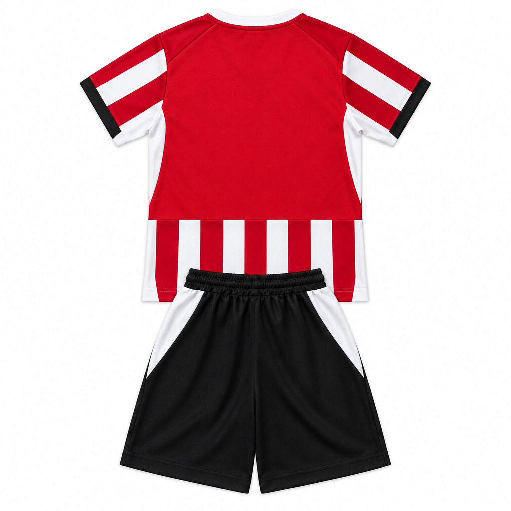 Southampton 26/27 Red/White Vertical Stripes Home Kids Jersey Set