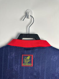 Spain 1996 Vintage Retro Away Jacquard Fabric Jersey