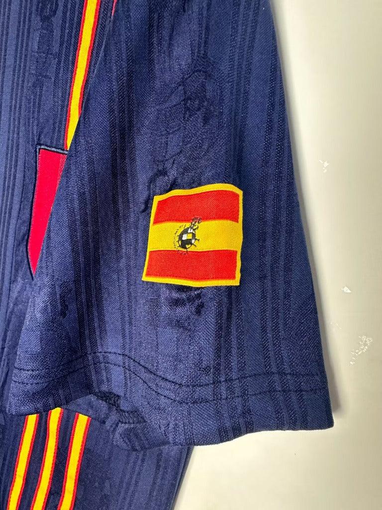 Spain 1996 Vintage Retro Away Jacquard Fabric Jersey