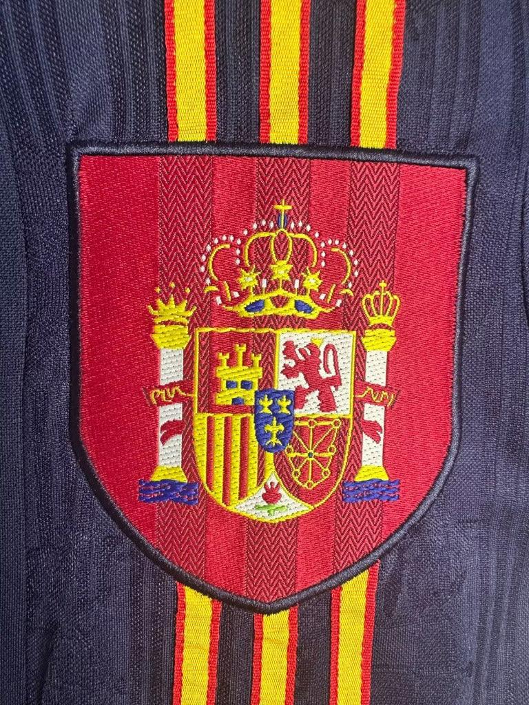 Spain 1996 Vintage Retro Away Jacquard Fabric Jersey